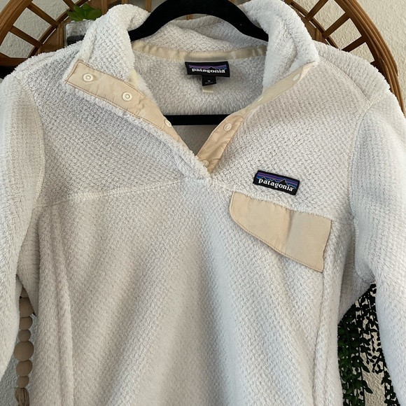 Patagonia Re-tool snap T fleece pullover white fuzzy - Picture 4 of 7